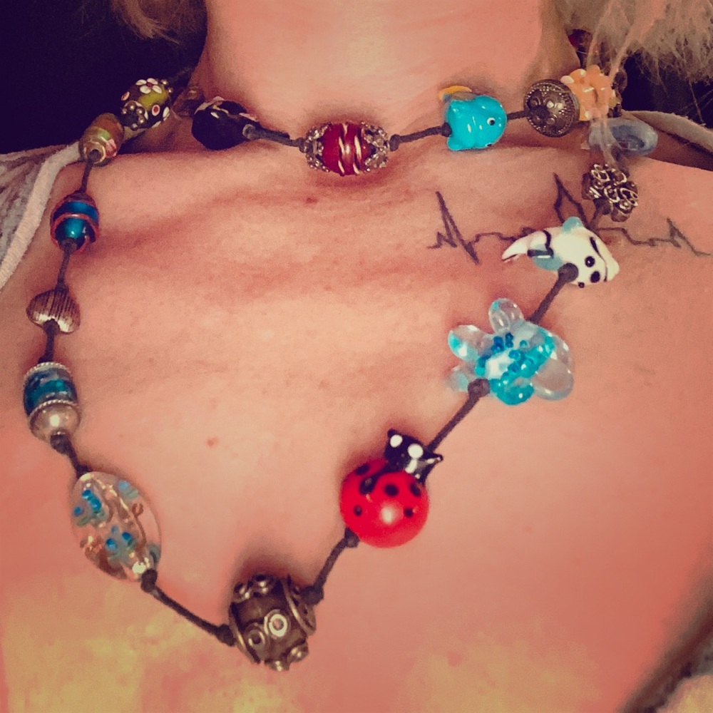 Price Firm!! Gorgeous Hand Crafted Glass Necklace